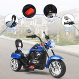 Costzon Kids Motorcycle, 6V Battery Powered Ride on Chopper Motorcycle w/Horn, Headlight, 3-Wheel Stable Ride on Toys, Electric Toddler Motorcycle for Kids, Gift for Boys Girls (Blue)