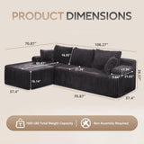 Hobestluk Boneless Couch Modular Sectional Sofa L-Shape Oversized Chaise