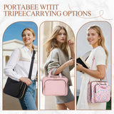 KOUDGY Bible Cover Case for Women Elegant Carrying Bag with Handles & Shoulder Strap Large Bible Storage Bag–Includes Bible Study Supplies Highlighters(Black, XL)