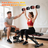 XDDIAS Adjustable Dumbbell Set of 2, 25/55/80LB Dumbbell Set-Fast Adjust Weights Set, 5/10/16 in 1 Free Weights Dumbbells Set with Anti-Slip Metal Handle, Compact Size for Men/Women Home Gym Equipment (Red-25LB 2pcs)