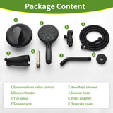 VIKASI Tub Shower Faucet Set with 10 Spray Handheld Shower Matte Black Shower Head and Handle Set Shower System with Tub Spout 4.7 Inch Shower Handheld Shower Fixtures Tub and Shower Trim Kit
