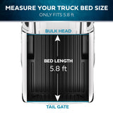 MotorBox Soft Roll-Up Truck Tonneau Cover for Chevy Silverado 1500 / GMC Sierra 1500 (2007-2018) with 5.8 ft Bed Length, All-Weather Retractable Truck Bed Cover with Black Flag Graphic, Aluminum