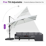 PURPLE LEAF Patio Umbrella Outdoor 10' x 10' Square Easy Assembly White