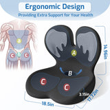 XZdream Ergonomic Seat Cushion,Office Chair Cushion with Lumbar Support Pillow,Memory Foam Car Seat Cushions,Designed for Sciatica