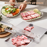 Moongiantgo Biltong Slicer Manual Meat Cutter with Scale - Stainless Steel Cutting Machine Hand Herb Root Slicer for Salami, Ham, Bacon, Vegetables, Deli, Ginseng, Fish (KD0270)