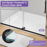 AVKENOEDY Shower Door,60" W x 74" H Frameless Shower Door,Double Sliding Shower Door with Premium 1/4" (6mm) Thick Tempered Glass, Stainless Steel, Matte Black
