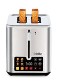 Trisiko® Touch Screen Toaster 2 Slice, Stainless Steel Smart Toaster with Digital Timer, 1.38" Extra-Wide Slots for Bread& Bagel,with Reheat, Defrost