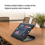 Pinikox Retail Kiosk Tablet Stand Compatible with 10.2 inch iPad 9th 8th 7th Gen, Business Desktop POS Tablet Stand, Anti-Theft Lock, 360° Swivel Base, Metal, Black