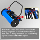 Lawnworld 16-Inch Reel Lawn Mower with Tool-Free Blade Adjustment, 5-Blade Manual Push Lawn Mower, 5-Position Height Adjustable Hand Push Reel Mower