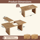 LEYAOYAO Extendable Dining Table for 4-6,63"–79" with Fluted Base(Brown)