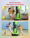 QPAU Punching Bag for Kids, 66 Inch Stable Inflatable Boxing Bag with Boxing Gloves, Stand Kids Punching Bag Toy for Boys & Girls Age 5-12, Boxing Set for Practicing Karate, Taekwondo, MMA QPAU