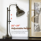 VONLUCE Rustic Desk Lamp Bronze Adjustable, Industrial Style Metal Task Lamps 25"-29", Vintage Work Light, Farmhouse Reading Lamp in Aged Bronze Finish, ETL Certificate