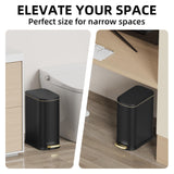 2.6 Gal Bathroom Trash Can with Soft Close Stay Open Lid