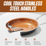 Gotham Steel True 20 Pc Ceramic Cookware Set Nonstick, Ceramic Pots and Pans Set Non Stick with Deep Square Pan Set & Bakeware Set, Non Toxic PFOA PFOS Free, Oven & Dishwasher Safe, No Cheater Pieces