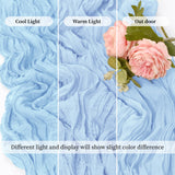 8 Pack Baby Blue 17 x 108 Inch Cheesecloth Table Runner - Boho Gauze Sheer Fabric for Wedding Baby Shower Party Home Decor