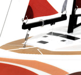 PLAYSTEAM Voyager 280 2.4GHz RC Motor Powered Sailboat in Red - 17.5" Tall