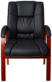 Boss Boss Office Products Mid Back Wood Finished Guest Chairs, Black/Cherry (B8999-C)