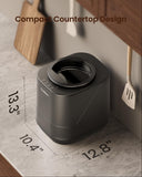Ouaken 4L Electric Composter for Kitchen, Smart Countertop Compost Bin, Odorless | Low Noise | Auto-Cleaning | Turn Food Waste into Fertilizer, Indoor Food Waste Compost Machine, Black