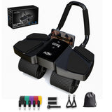 Ab Roller Home Gym Equipment – 4 Wheels Ab Wheel Muscle Roller with LCD Screen, 5Pcs Resistance Bands, Ankle Straps, Door Anchor, Handles