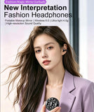 Clip On Open Ear Earbuds,Wireless Earbuds with Makeup Mirror Charging Case
