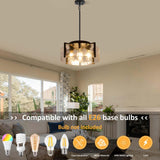 Black Chandelier for Dining Room Light Fixture, 4 Light Entryway Light Fixture, Adjustable Pendant Lights Kitchen Island Modern Farmhouse Kitchen Foyer Chandelier for Entryway, Bedroom, Bathroom