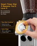 IAGREEA Conical Burr Coffee Grinder, 48 Grind Settings, 450RPM Low-Speed Anti-Static, Precision Timer, Portafilter Holder for Espresso, Drip, French Press, Cold Brew, Stainless Steel