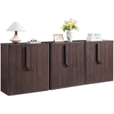 93.42'' Sideboard Buffet Cabinet W/Storage, Modern Accent Cabinets W/Curved Handles & Adjustable Shelves