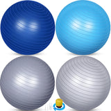 Leyndo 4 Pcs 26 Inch Yoga Exercise Ball Pilates Pregnancy Birthing Fitness Ball with Quick Pump Anti Burst for Improved Posture, Balance, Yoga, Pilates, Training (Blue Gray Set)