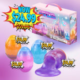 WATERELF Easter Eggs Slime Kit for Kids, Easter Basket Stuffers DIY Slime Making Set with Mix-Ins, Reusable Safe Craft Toy, Birthday Gift for Girls Boys Ages 5-12, Orange Purple Blue Pink