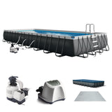 INTEX 26373EH Ultra XTR 32ft x 16ft x 52in Above Ground Swimming Pool Set with Sand Filter Pump and Krystal Clear Saltwater System