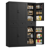 HITHOS 71" Tall Kitchen Pantry Storage Cabinet w/Drawers & Shelves, Black