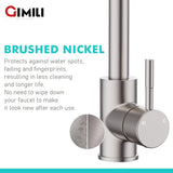 GIMILI Bar Sink Faucet Single Hole Brushed Nickel Modern Wet Small for Kitchen Farmhouse RV Camper Outdoor Utility Bathroom (Include RV Adapter 1/2 to 3/8)