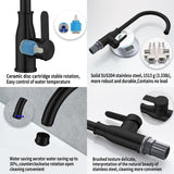 Kohonby Single Handle Kitchen Faucet Stainless Steel Matte Black, Modern High Arc Kitchen Sink Faucet, Commercial Bar Sink Faucet One Hole with Deck