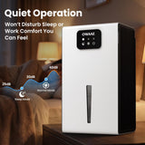 OWAAE Dehumidifier, 1000 sq.ft Quiet Dehumidifiers for Home Bedroom Bathroom Basement with 95oz Water Tank, Sleep Mode, Auto Shut-Off 7 Colors LED Light, White