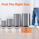 Basics Smudge Resistant Rectangular Trash Can with Soft-Close Lid, Foot Pedal