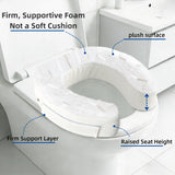 XYRONICA Toilet Seat Riser Cushion, 3 Inch Padded Toilet Seat Cushion for Seniors, High-Density Foam with Velcro Fastening, Stable & Non-Slip, Fits Standard & Elongated Toilets