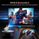 [Officially Liscensed App] Smart Mini Projector for Bedroom with WiFi and Bi-directional Bluetooth 5.4 Auto Keystone 1080P 4K Support Built-in Android 13 OS Works with Prime Video YouTube Tubi