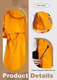 ATLASLAVA Rain Jacket Women Waterproof Long Raincoat Hood Lightweight Windbreaker Outdoor Coat ORANGE XL