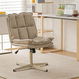 Mid‑Back Leather No‑Wheel Office Chair for Reception Conference Home Office