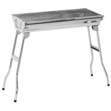 Ajikgn Portable Charcoal Grill, Stainless Steel Folding Outdoor BBQ Grill for Backyard Cooking, Camping, Picnic, Party, Tailgating and Travel with Pan, Grill Rack, Shelves, Hooks