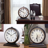 rnuie Desk Clock for Table Decor, Retro Mantel Clock Battery Operated for Fireplace Mantel, Living Room, Bedroom, Office, Desktop Decoration(Black)