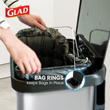 Large Metal Kitchen Garbage Bin with Soft Close Lid, Foot Pedal and Waste Bag Roll Holder, 20 Gallon