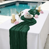 10 Pack Emerald Green 17 x 108 Inch Cheesecloth Table Runner - Boho Gauze Sheer Fabric for Wedding Baby Shower Party Home Decor