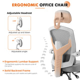 Office Computer Desk Chair Set of 2, Ergonomic High-Back Mesh Rolling Work Swivel Chairs with Wheels, Comfortable Lumbar Support