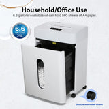 Low Noise 42dB Paper Shredder for Home, 15-Sheet Cross Cut, 30-min Runtime, CD/Credit Card Office Shredder