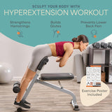 Lifepro Roman Chair Hyperextension Bench - Adjustable Back Extension Machine for Glutes, Hamstrings, and Lower Back - Foldable Multipurpose Exercise Equipment