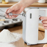 warran Master 4-in-1 Electric Hand Mixer with Turbo Boost, Stainless Steel Whisk, Beaters, Dough Hooks & Milk Frother, Lightweight Handheld Mixer for Baking & Coffee, Light Olive Green