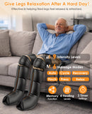 DEJUNPIOOL Leg Massager with Heat and Compression - Foot Calf Thigh Massage for Circulation and Pain Relief, Professional Compression Boots with 6 Modes, 9 Intensity, 4 Heat, Gifts for Mom Dad