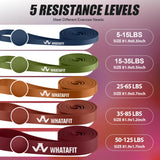 WHATAFIT Resistance Bands,Pull Up Assist Bands Set with Handles, Exercise & Workout Bands with Door Anchor for Men & Women – Home Fitness Equipment for Strength Training, Stretching