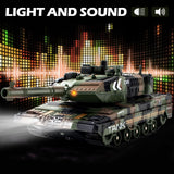Supdex 1:24 RC Tank-2.4G Remote Control Army Tank That Shoot BBS with 360° Rotating Turret, Auto Demo, Sound, Light and Smoke, All-Terrain Climbing RC Military Vehicle Toy Gift for Boys Ages 6-12
